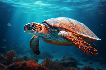 Obraz premium Oceanic Journey - Sea Turtle