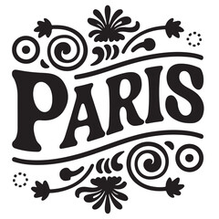 Paris Groovy Text Vector