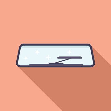 recommend clip art: Vector graphic of a spotless rear car windshield with wiper, simple and modern