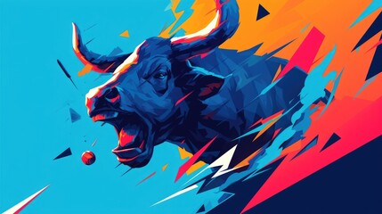 Revamp your brand with a vibrant logo featuring a bold and iconic bull s head design