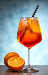 glass of aperol spritz cocktail