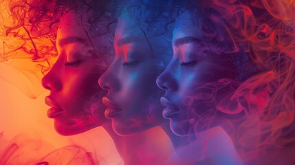 Cultural immersion, side view, Experiencing diverse traditions, digital tone, Triadic Color Scheme