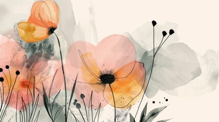 Abstract floral art background