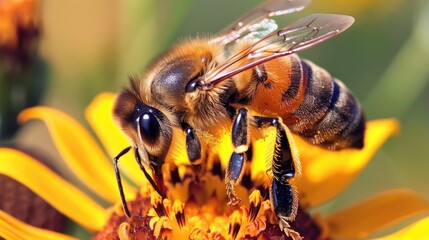 Bee on a Flower in the Park