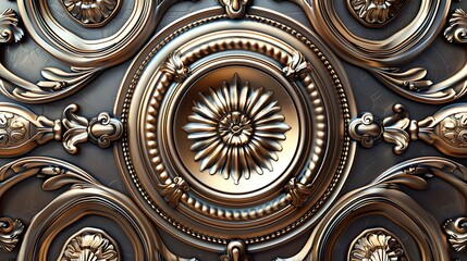 Close-up of a ceiling medallion, concept of realistic modern interior design