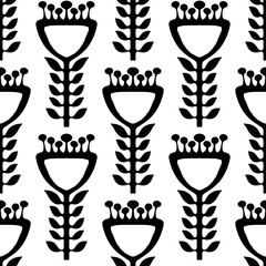 Simple floral seamless pattern with flowers for fabrics and cards and linens