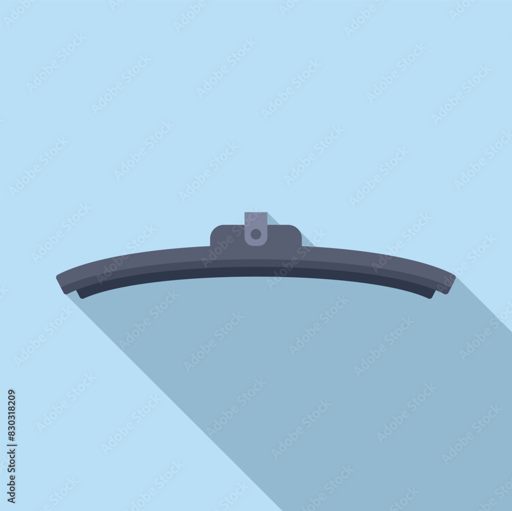 Poster simplistic vector design depicting a car's windshield wiper on a subtle blue background