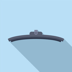 Simplistic vector design depicting a car's windshield wiper on a subtle blue background