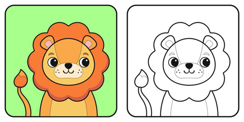 Childrens coloring book with African animals.