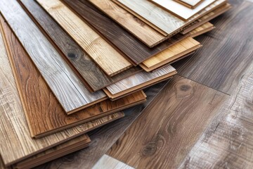 Fototapeta premium Explore wood laminate and vinyl tile samples for your flooring needs