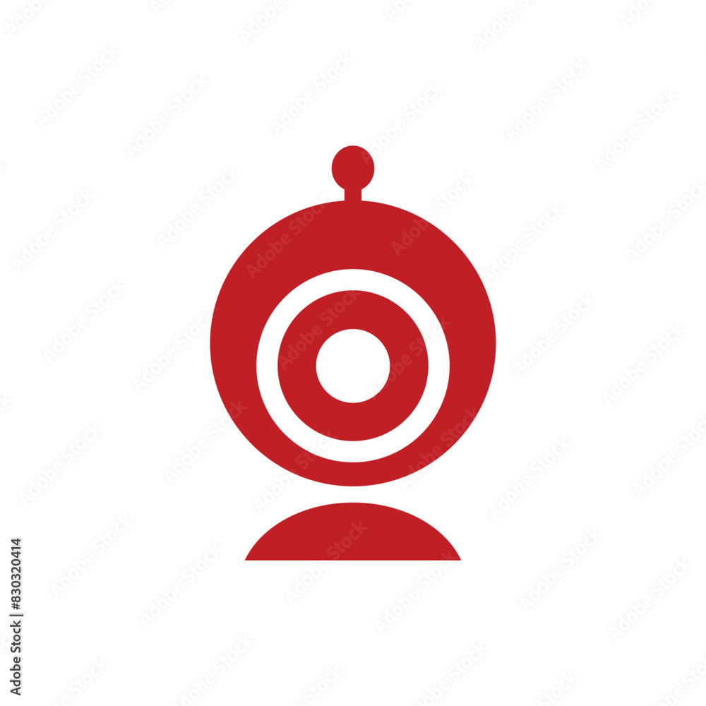 Poster illustration of computer camera icon in list style. cctv camera icon design elements that are suitab