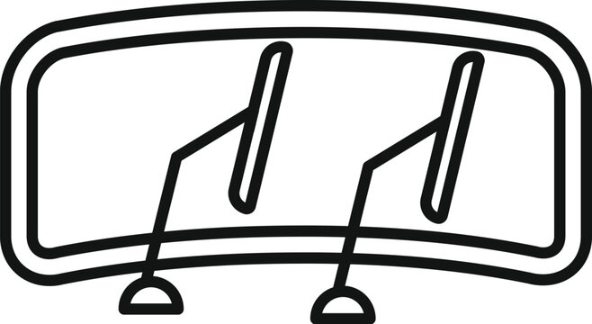 recommend clip art: Simple line art vector of a car windshield wiper, ideal for icons and instructions