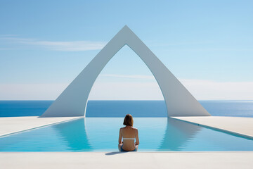 Obraz premium Modern Serenity by the Sea