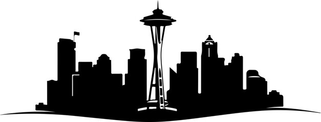 Seattle Skyline Silhouette with Space Needle