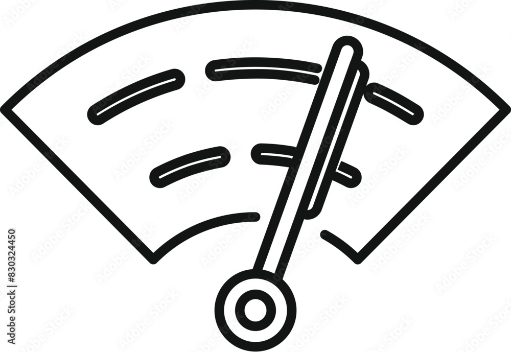 Poster black and white line art of a car speedometer for use in various digital and print applications