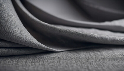 Obraz premium Gray linen fabric close up, ai
