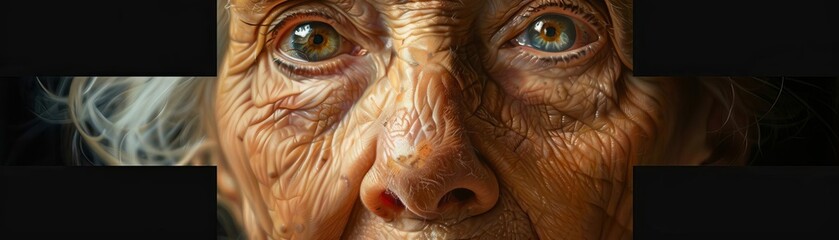 A classical realist portrait of a dignified elderly woman, her face etched with lines of wisdom, captured in soft, naturalistic colors