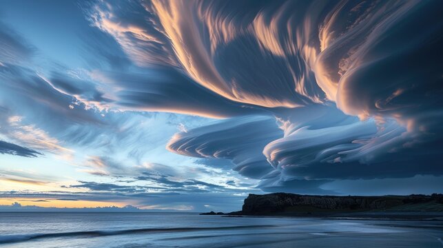 Captivating Kelvin Helmholtz cloud formations above