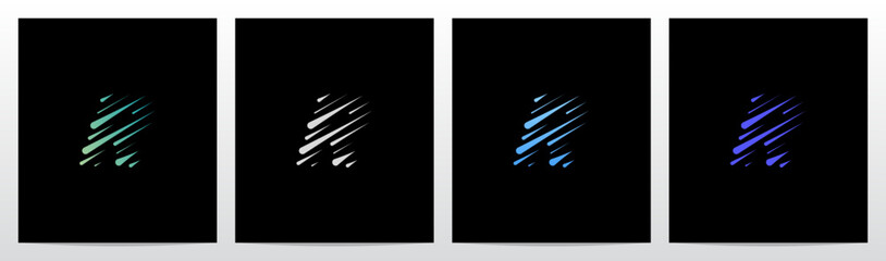 Falling Rain Initial Letter Logo Design R