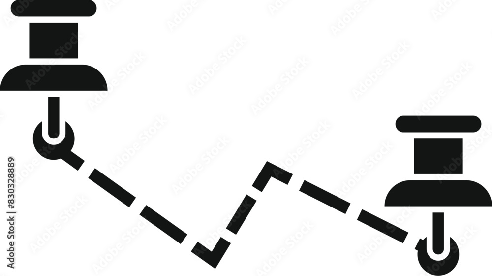 Poster a vector graphic showing push pins linked by a paperclip chain