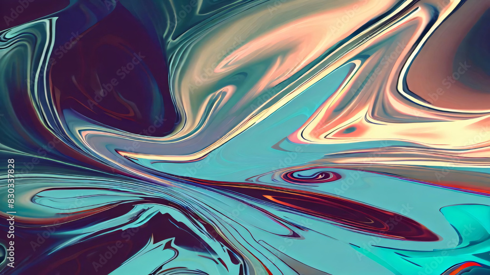 Poster a captivating display of a vibrant abstract swirl of colors with a fluid texture that creates a dyna