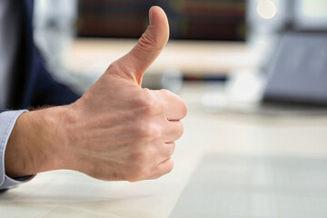 businessman giving thumb up, business man showing like, thumbs up