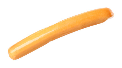 Fresh raw sausage isolated on white. Ingredient for hot dog