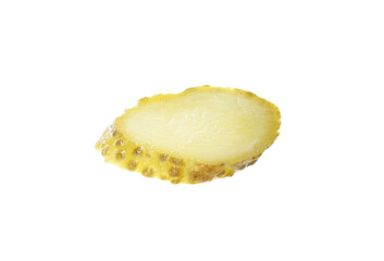 Slice of pickled cucumber for burger isolated on white