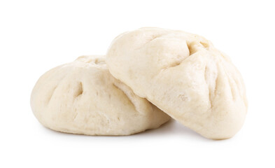 Delicious chinese steamed buns isolated on white