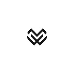 MW initial monogram vector icon illustration
