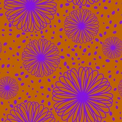 Simple floral seamless pattern with flowers for fabrics and cards and linens