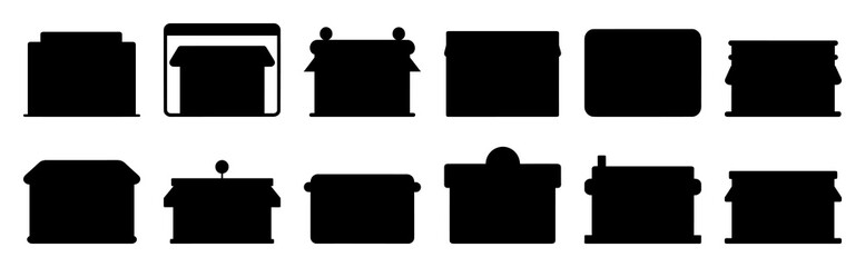 Store silhouette set vector design big pack of illustration and icon