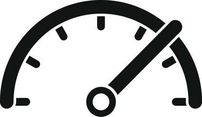 Vector illustration of a simple black speedometer icon with a white background