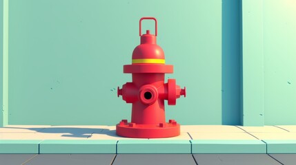 hydrant fire illustration front 3d white isolated 