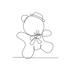 One continuous line drawing of Doll vector illustration. A doll is a toy figure representing a human or an animal. Doll have been made for centuries in various materials like wood, cloth and porcelain