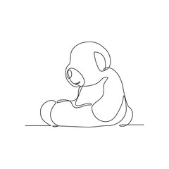 One continuous line drawing of Doll vector illustration. A doll is a toy figure representing a human or an animal. Doll have been made for centuries in various materials like wood, cloth and porcelain