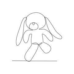 One continuous line drawing of Doll vector illustration. A doll is a toy figure representing a human or an animal. Doll have been made for centuries in various materials like wood, cloth and porcelain