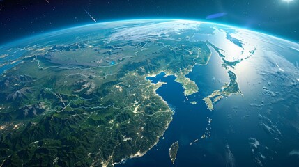 Fototapeta premium On earth. Flying over the earth's surface.