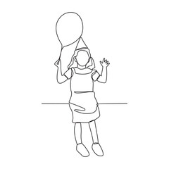 One continuous line drawing of children birthday party vector illustration. Children's birthday parties are a whirlwind of joy and excitement, where laughter echoes through the air and smiles.