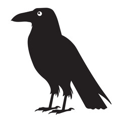 Raven in cartoon, doodle style . Image for t-shirt, web, mobile apps and ui. Isolated 2d vector illustration in logo, icon, sketch style, Eps 10, black and white. AI Generative