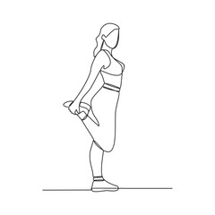 One continuous line vector people stretching. Stretching before exercise is crucial for optimal performance and injury prevention. It increases flexibility, range of motion, and blood flow to muscles.