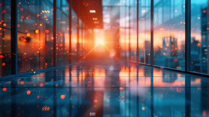 Blurred Modern Office Building for Business Concept Background