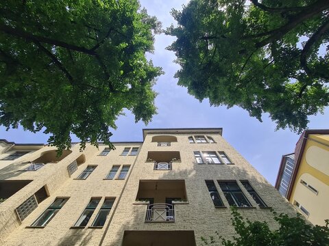 nice appartement with trees and sky in Berlin Wilmersdorg (Germany, Europe), for renting and gentrification topics