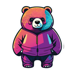 Obraz premium vector bear with clothes