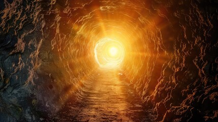 A light at the end of a dark tunnel, symbolizing hope and help in difficult times