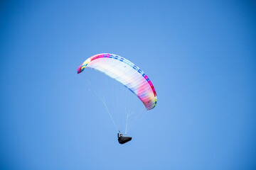glider paragliding g against blue sky flying adrenaline and freedom concept