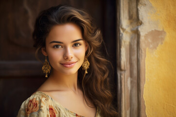 Fototapeta premium Young spanish woman, smile, isolated