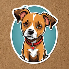 Pegatina sticker retrato de un perrito 3d