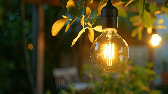Close-up of an outdoor solar-powered light bulb, capturing the design and functionality of renewable energy products