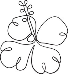 Hibiscus Flower Sketch Outline